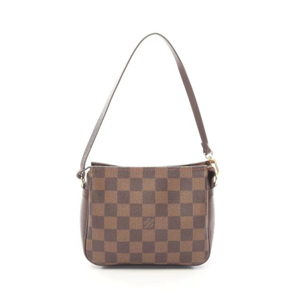 Louis Vuitton Trouse Makeup Handbag Canvas Leather Damier Brown